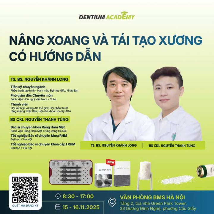 KHÓA HỌC NÂNG XOANG & TÁI TẠO XƯƠNG CÓ HƯỚNG DẪN TẠI HÀ NỘI 2025